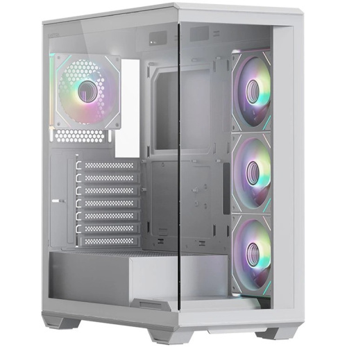 Корпус XASTRA Q600 4ARGB-C10-WH White (Q600-4FM12A-C10-WH) ATX/Aquarium/Screewless/3x120mm ARGB PWM FM fans/Argb+PWM HUB 10port
