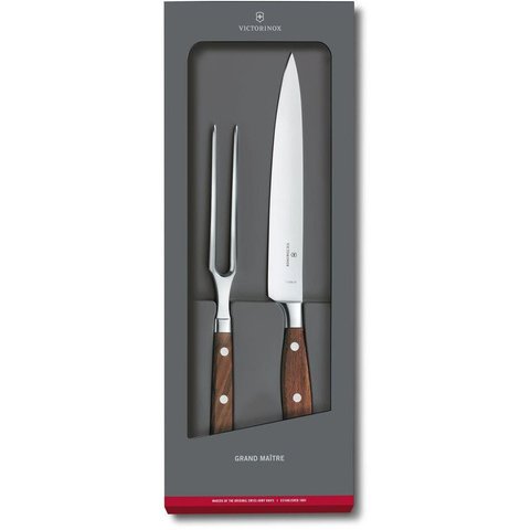 Набор ножей кухонных Victorinox Grand Maitre (7.7240.2) компл.:1шт вилка дерево подар.коробка