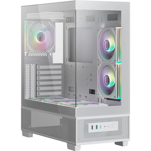 Корпус XASTRA Q500 6ARGB-C10-UC White (Q500-6FM12A-C10-UC-WH) ATX/Aquarium/Screewless/ 6x120mm ARGB PWM FM fans/Argb+PWM HUB 10port/ Type-C