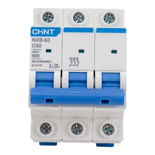 Автоматический выключатель CHINT NXB-63 (814175) 3P 50A 6кА х-ка C