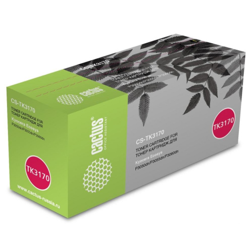 Тонер Картридж Cactus CS-TK3170 черный (15500стр.) для Kyocera Ecosys P3050dn/P3055dn/P3060dn Тонер Картридж Cactus CS-TK3170 черный (15500стр.) для Kyocera Ecosys P3050dn/P3055dn/P3060dn