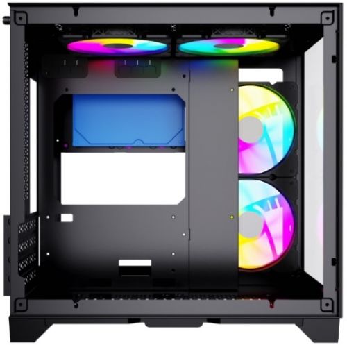Корпус Powercase Vision Micro (CVBM-L4) Black, Tempered Glass, 4х 120mm 5-color fan, чёрный, mATX