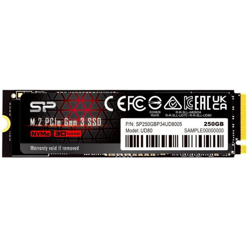 SSD Silicon Power UD80 SP250GBP34UD8005, M.2 2280,250GB, PCI-E 3x4, R/W - 3400/3000 MB/s