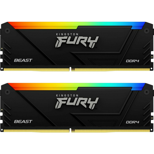 ОЗУ Kingston Fury Beast RGB KF432C16BB2AK2/64 DDR4 2x32GB 3200MHz RTL Gaming PC4-25600 CL16 DIMM 288-pin 1.35В dual rank с радиатором Ret