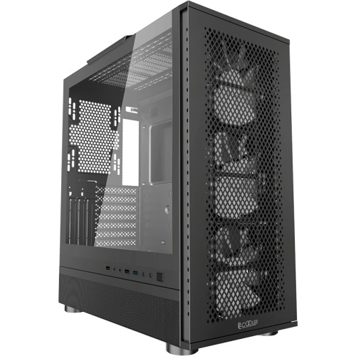 Корпус PcCooler ME200 Mesh BK, без БП, Full Tower, Black, TG, SPCC, 3x120mm ARGB E-ATX, ATX, mITX 180/380/220mm 4x2.5", 2x3.5", 7+3xPCI 1