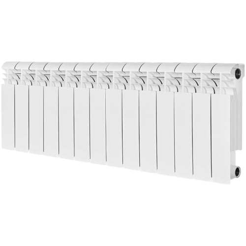 Биметаллический радиатор отопления Stout Vega 350 14 секций боковое подключение белый RAL 9016