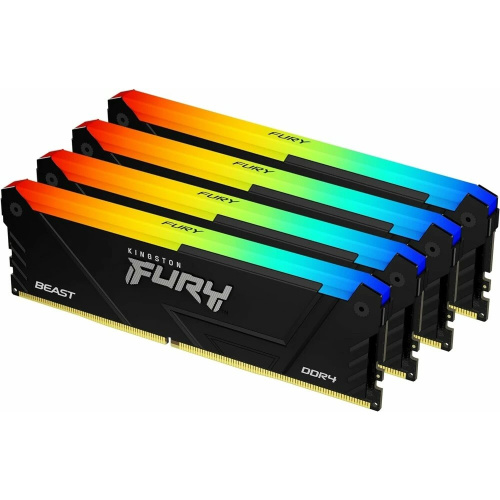 ОЗУ Kingston Fury Beast RGB KF436C17BB2AK4/32 DDR4 4x8GB 3600MHz RTL Gaming PC4-28800 CL17 DIMM 288-pin 1.35В kit single rank с радиатором Ret