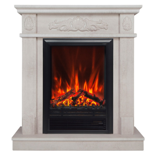 Электрокамин RealFlame Adelaida WT белый камень с очагом Eugene