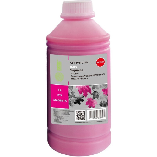 Чернила Cactus CS-I-PFI107M-1L PFI-107 пурпурный1000мл для Canon imageProGRAF iPF670/680/685/770/780/785