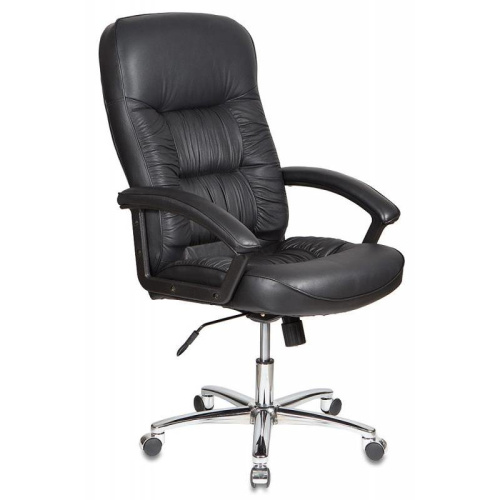Кресло руководителя Бюрократ T-9908AXSN-AB черный кожа крестовина хром