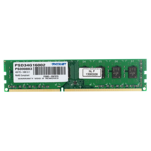 ОЗУ Patriot SignatureLine (PSD34G16002) DDR3-1600 4GB PC3-12800, CL11, 1.5V, retail