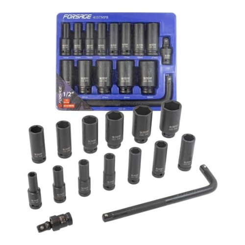 Набор головок ударных Forsage f-4157mpb 52604 1/2'' 15 предметов
