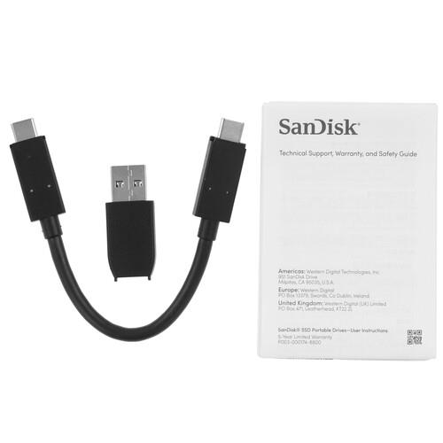 500 ГБ Внешний SSD SanDisk Extreme Portable SSD [SDSSDE61-500G-Z25]
