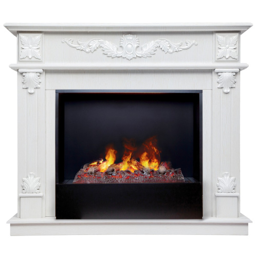 Электрокамин RealFlame Philadelphia 25,5/26 WT белое золото с очагом 3D Cassette 630