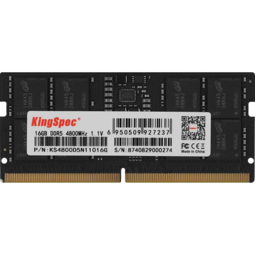 ОЗУ Kingspec KS4800D5N11016G DDR5 16GB 4800MHz RTL PC5-38400 CL40 SO-DIMM 288-pin 1.1В single rank Ret