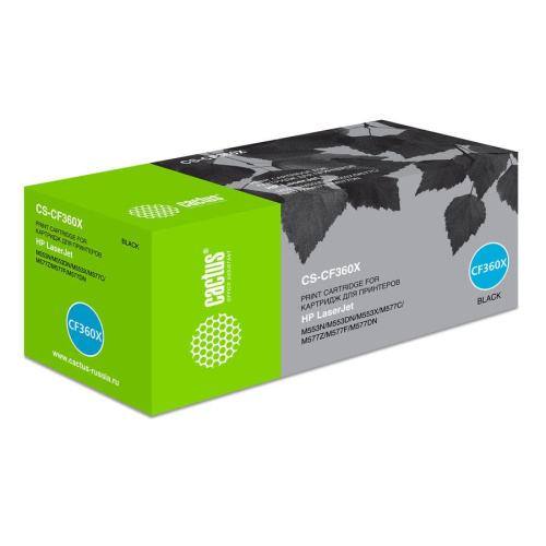 Тонер Картридж Cactus CS-CF360X черный для HP CLJ M552dn/M553dn/M553N/M553x (12500стр.)