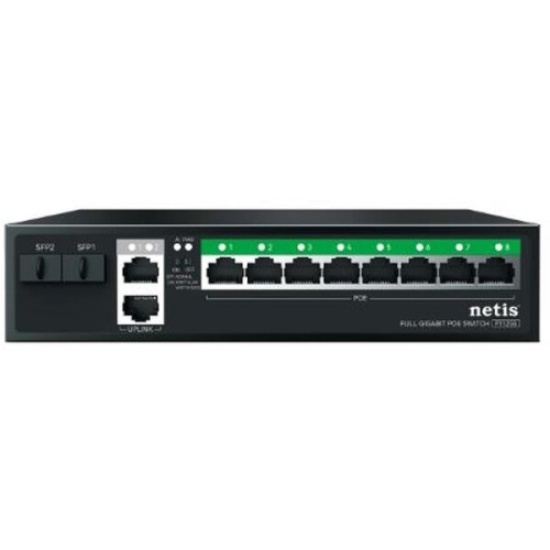 Коммутатор неуправляемый Netis P112GS (L2) 10x1Гбит/с 2SFP 8PoE 120W