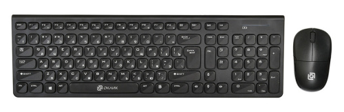 Клавиатура + мышь Oklick 220M клав:черный мышь:черный USB беспроводная slim Multimedia