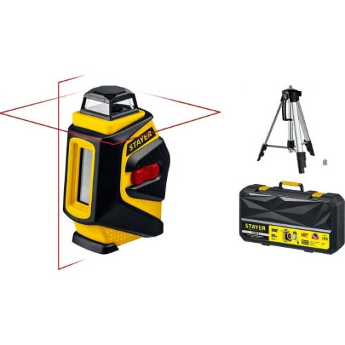 Нивелир лазерный STAYER SL360-2 34962-2 крест + 360град., штатив, кейс