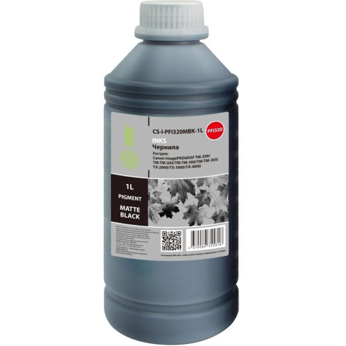 Чернила Cactus CS-I-PFI320MBK-1L PFI-320/120 черный матовый1000мл для imagePrograf TM-200/TM-205/TM-300/TM-305;TX-2000/TX-3000/TX-4000