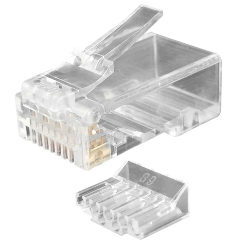 Коннектор Hyperline PLUG-8P8C-UV-C6-100 RJ-45 8P8C категория 6, вставка, 100 шт.