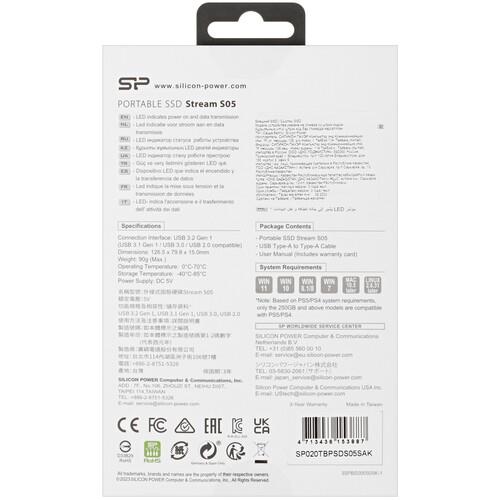 2000 ГБ Внешний SSD Silicon Power S05 [SP020TBPSDS05SAK]