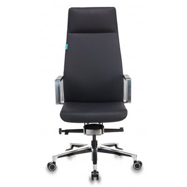 Кресло руководителя Бюрократ _JONS/Black черный кожа крестовина алюминий