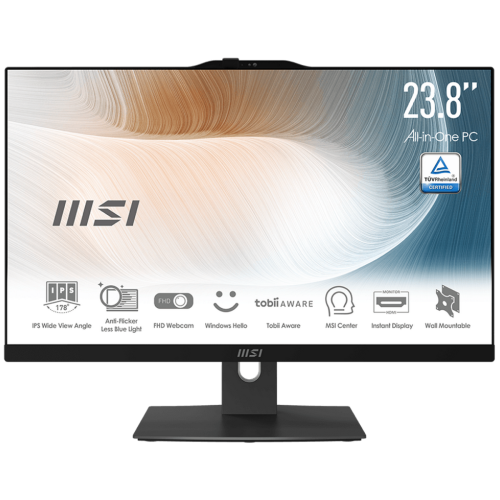 Моноблок MSI Modern AM242P 12M-1493XRU (9S6-AE0711-1493) Intel Core i5-1235U/16Gb/SSD1Tb/23.8"/IPS/FHD/60Hz/KB/M/NoOS/Black