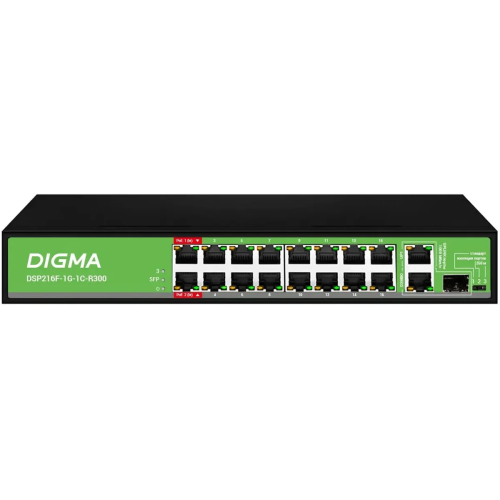 Коммутатор Digma DSP216F-1G-1C-R300 (L2)