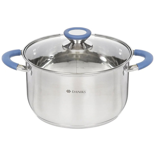 Кастрюля с крышкой Daniks SD-A93-18 Сиена 2.9л