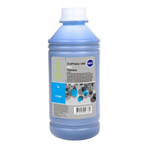 Чернила Cactus CS-EPT6642-1000 T6642 голубой 1000мл для Epson L100/L110/L120/L132/L200/L210/L222/L300/L312/L350/L355/L362/L366/L456/L550/L555/L566/L13