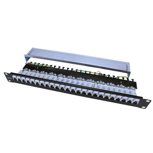 Патч-панель Hyperline PP3-19-24-8P8C-C5E-SH-110D 19" 1U 24xRJ45 кат.5e FTP
