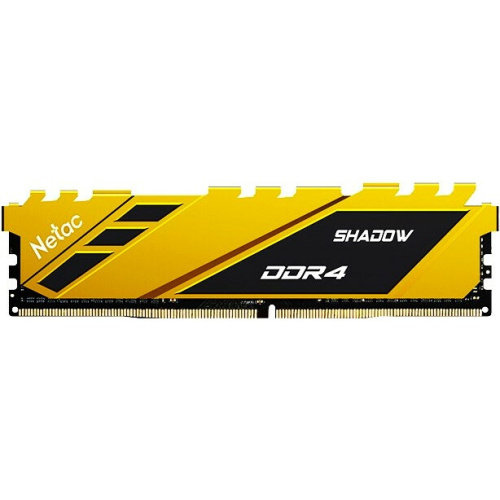 ОЗУ Netac Shadow C16 Yellow (NTSDD4P32SP-08Y) DDR 4 DIMM 8Gb PC25600, 3200Mhz, с радиатором