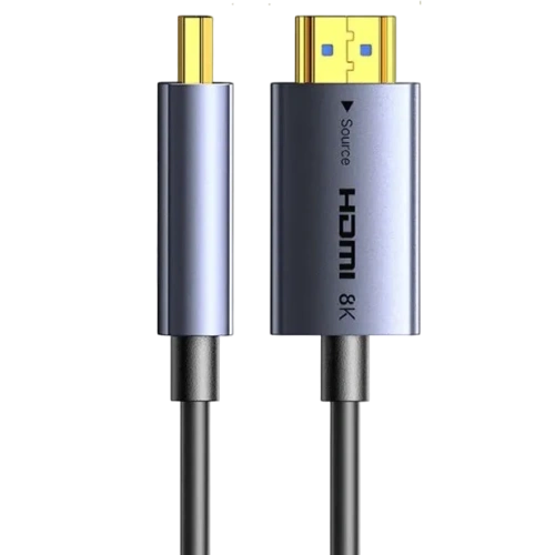 Кабель UGREEN HD183 (55504) HDMI 8K Fiber Optic Cable Male to Male Aluminum Shell 10m Dark Gray