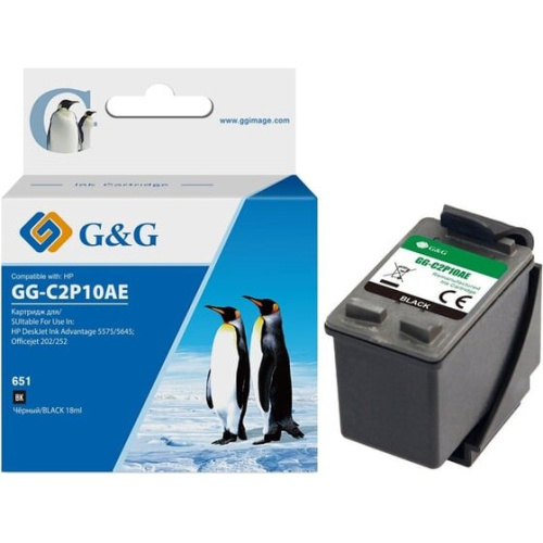 Картридж струйный G&G GG-C2P10AE 651 черный (12мл) для HP DeskJet 5575/5645