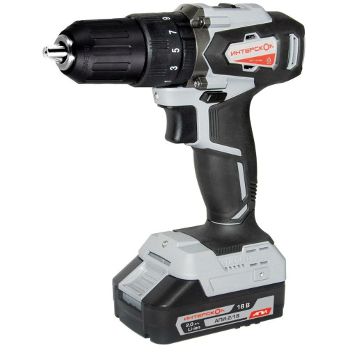 Дрель аккумуляторная Интерскол ДАУ-13/18ВК АПИ кейс 2