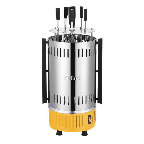 Шашлычница электрическая Kitfort КТ-1408 нерж/желтый Шашлычница электрическая Kitfort КТ-1408 нерж/желтый