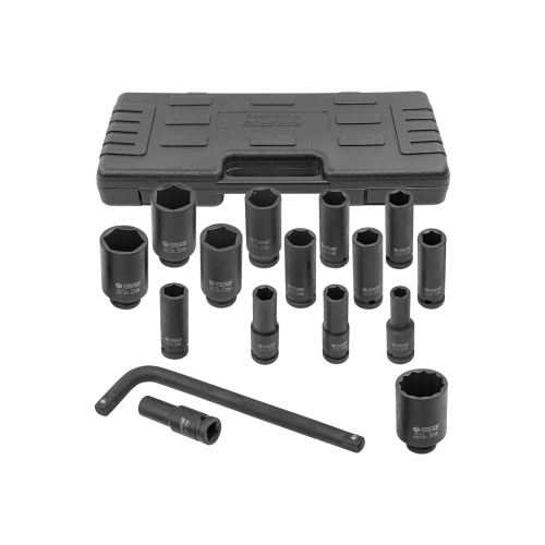 Набор головок ударных глубоких Forsage f-4166a-5mpb 54602 с г-образным воротком 1/2''