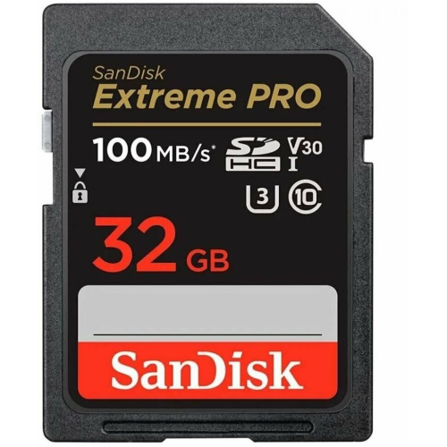 Карта памяти SanDisk (SDSDXXO-032G-GN4IN) SDHC 32GB Class10 UHS-1 Extreme Pro R/W 100/90MB/s