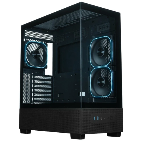 Корпус XASTRA Q500 3ARGB-FG-C10-UC Black (Q500-3FG12A-C10-UC) ATX/Aquarium/Screewless/ 3x120mm ARGB PWM FG fans/Argb+PWM HUB 10port/ Type-C