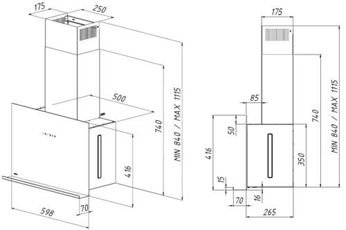Вытяжка каминная Akpo WK-9 Venezia 60 черный/черный