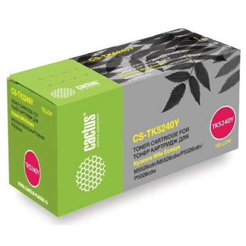 Картридж лазерный Cactus CS-TK5240Y-MPS желтый (6000стр) для Kyocera Ecosys M5526cdn/M5526cdw/P5026cdn/P5026cdw
