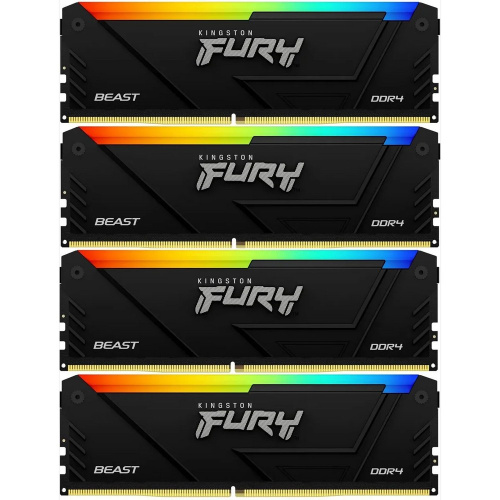 ОЗУ Kingston Fury Beast Black KF432C16BB2AK4/64 DDR4 - 4x 16ГБ 3200МГц, DIMM, Ret
