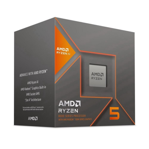 Процессор AMD Ryzen 5 8500G (100-100000931BOX) Box (Phoenix, 4nm, C6/T12, Base 3,50GHz, Turbo 5,00GHz, RDNA 3.0 Graphics, L3 16Mb, TDP 65W, SAM5)