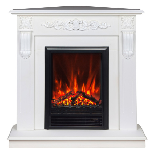 Электрокамин RealFlame Dominica Corner DN белый матовый с очагом Eugene
