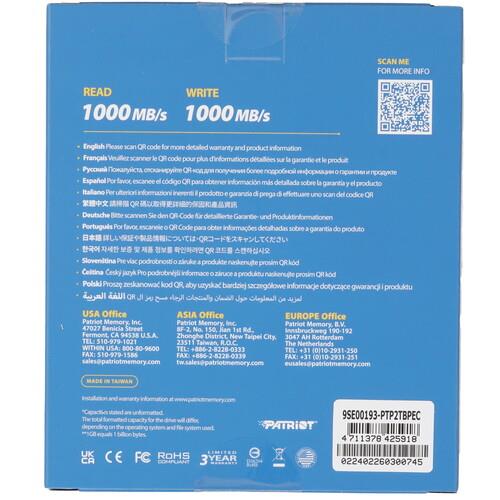 2000 ГБ Внешний SSD Patriot Transporter [PTP2TBPEC]