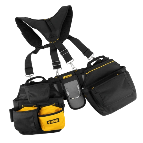 Пояс для инструментов Denzel 90290 10л 20 карм. черный/желтый