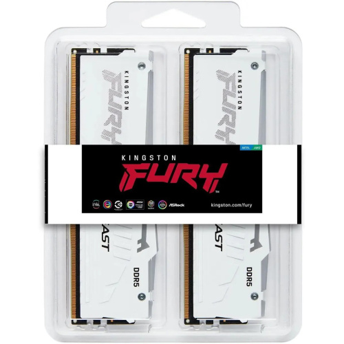 ОЗУ Kingston Fury Beast KF568C34BWEAK2-32 DDR5 - 2x 16ГБ 6800МГц, DIMM, White, Ret