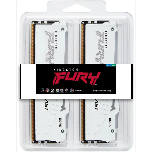 ОЗУ Kingston Fury Beast White Expo KF560C36BWEAK2-64 DDR5 - 2x 32ГБ 6000МГц, DIMM, White, Ret