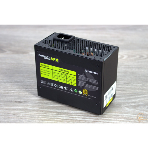 Блок питания Chieftec Compact CSN-650C ATX 2.3, 650W, SFX, Active PFC, 80mm fan, 80 Plus Gold, Full Cable Management Retail